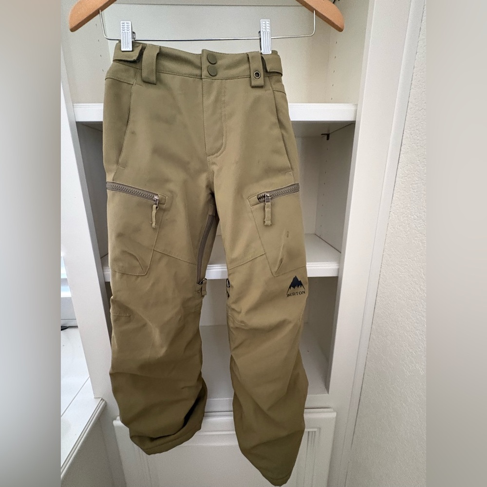 Burton Elite Cargo Pants Girls S  Dryride Room to Grow Snowboard Ski Olive